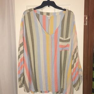 Cute Multi-color Stripe Top
